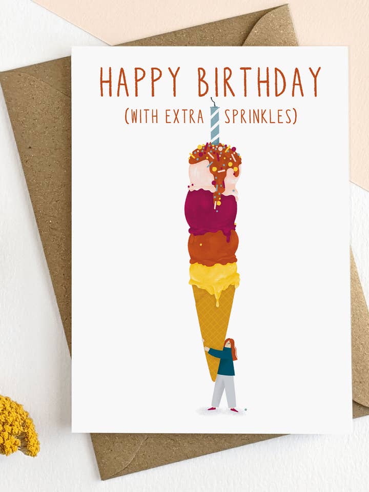Illustrated Birthday Card for wholesale by Elsa Rose Frere