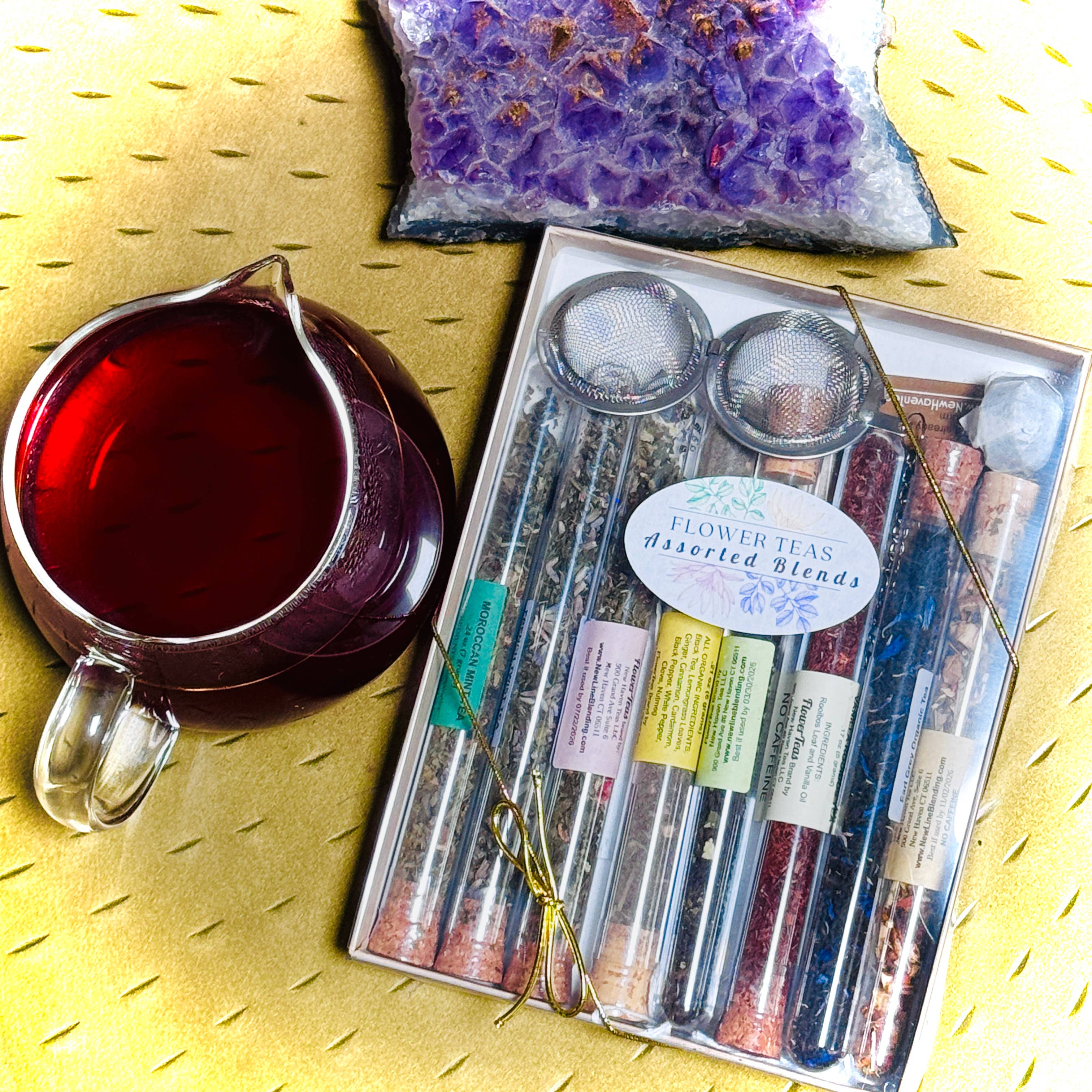 FlowerTeas – Sacos de chá por atacado – 8 Misturas Sortidas Tubo de Teste Sampler de Chá Oferta0