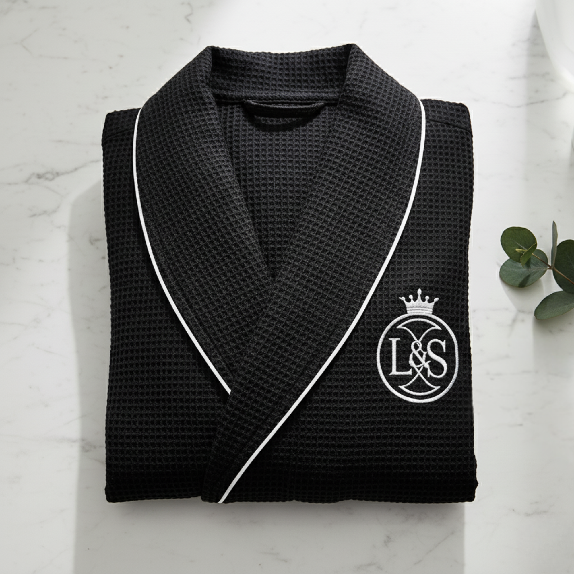 Lotus Linen - Venta al por mayor Bata - Hombre - Albornoz de doble tela tipo waffle para hombre1