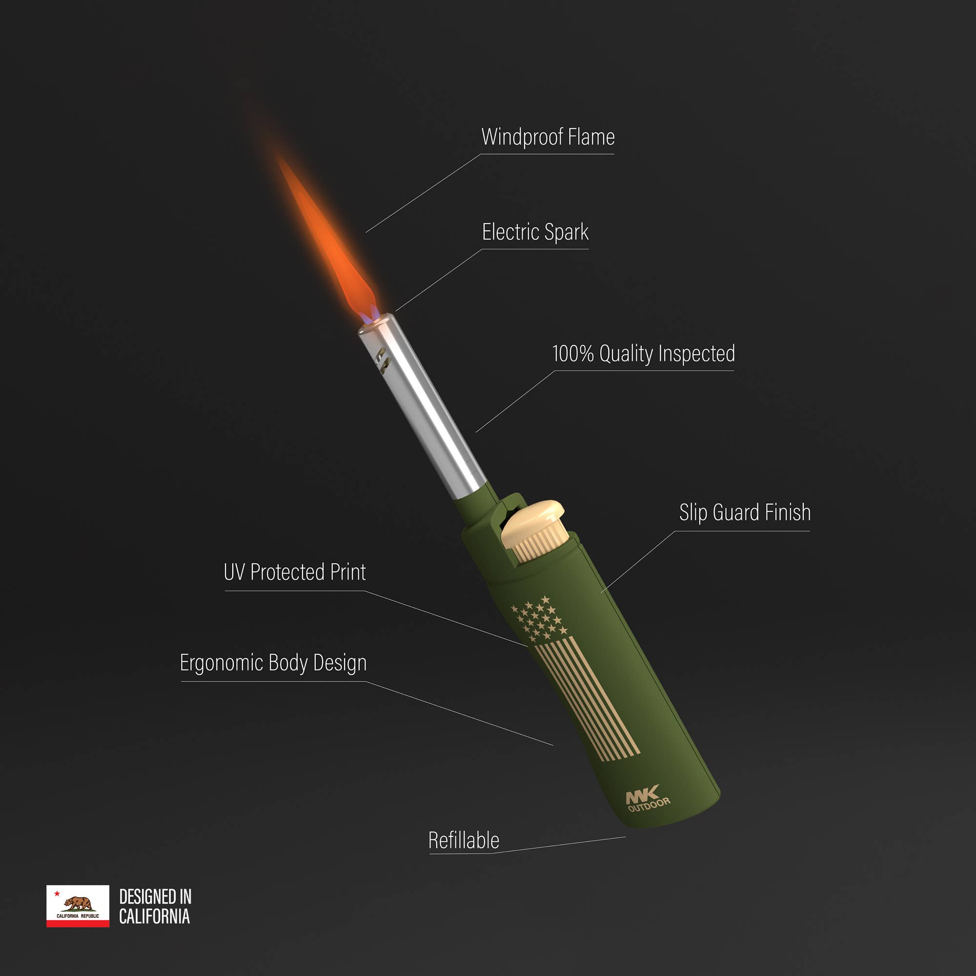 MK Lighter Company - Wholesale Lighter - MK Lighter Outdoor Series Candle Lighters, Windproof Torch6