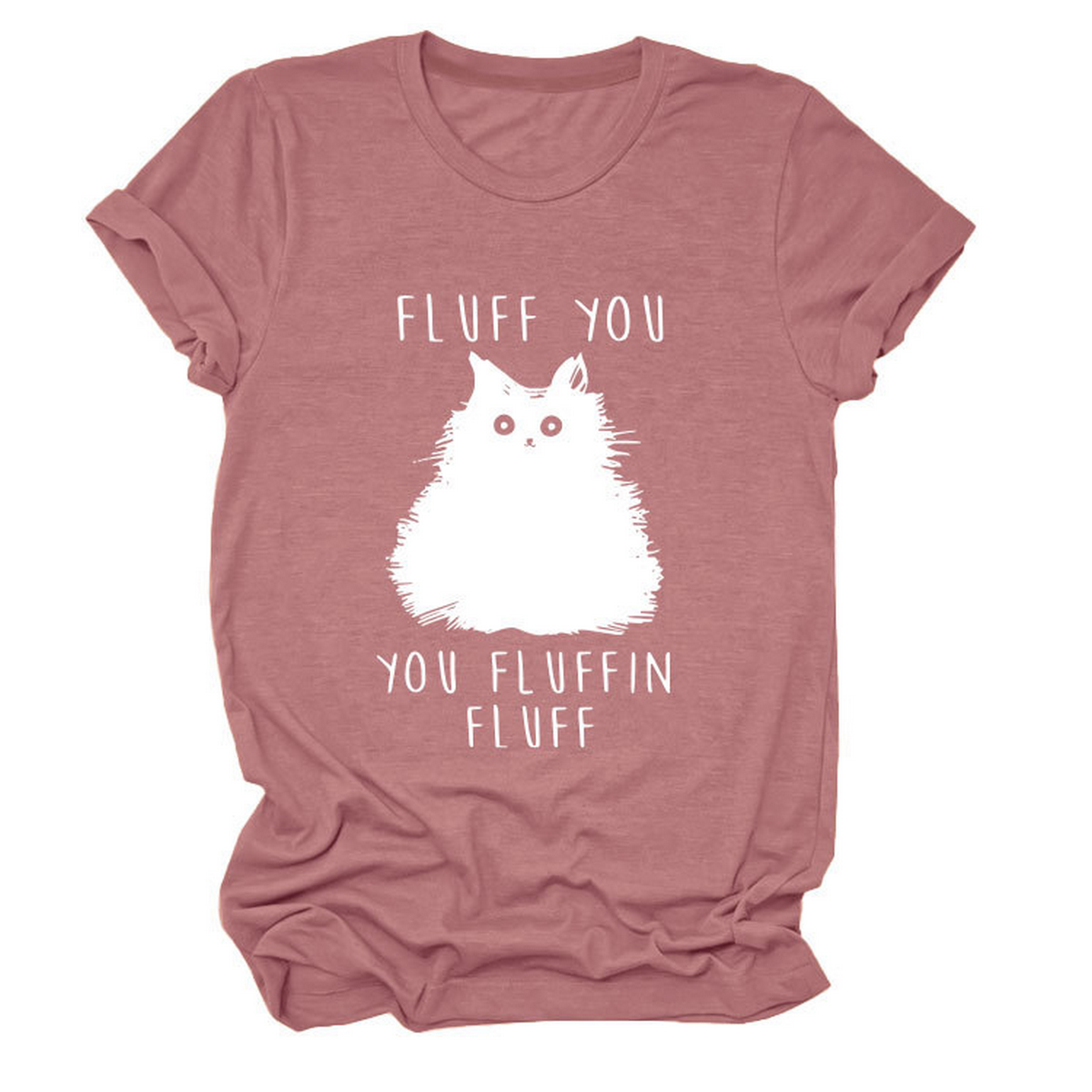 ACCITY - Wholesale Screen Printed T-Shirt - Women's - Women’s Graphic Tee – Fluff You Cat Print_CWTTSL051010