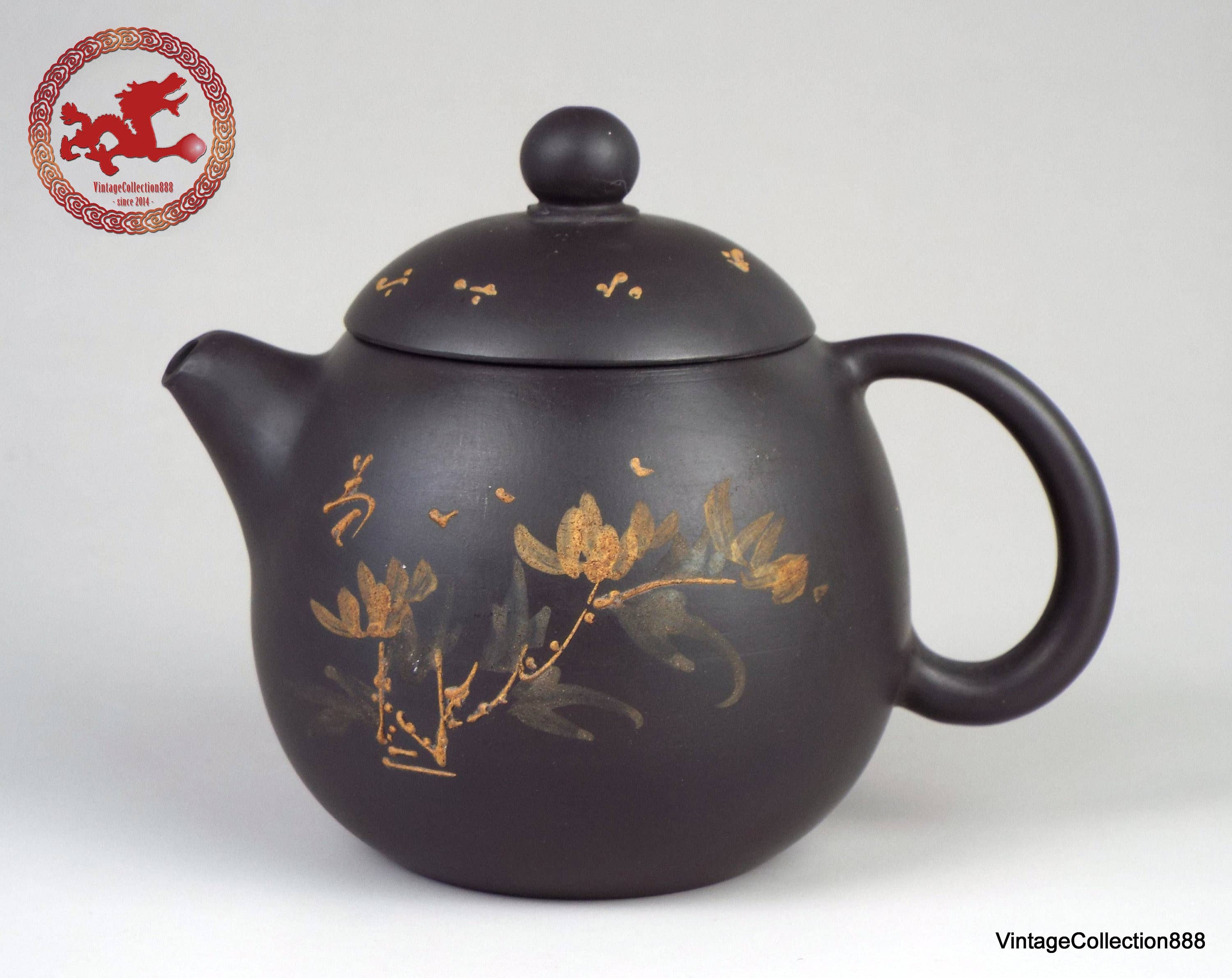 Vintagecollection888 - Wholesale Tea Pot - Vintage Clay Teapot Chinese Calligraphy Yixing Zisha4