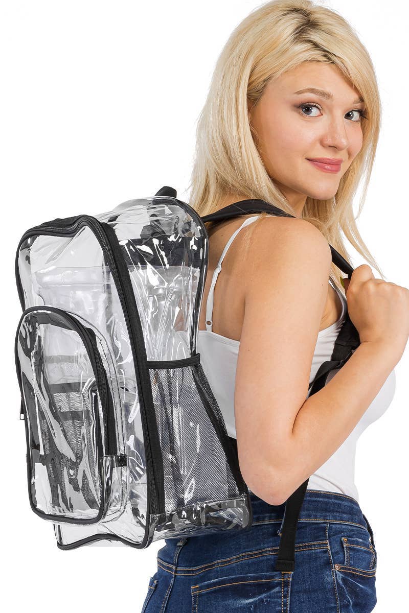 Cap Zone - Vente Sac à dos – femme - Sac à dos en PVC transparent extra large et durable14