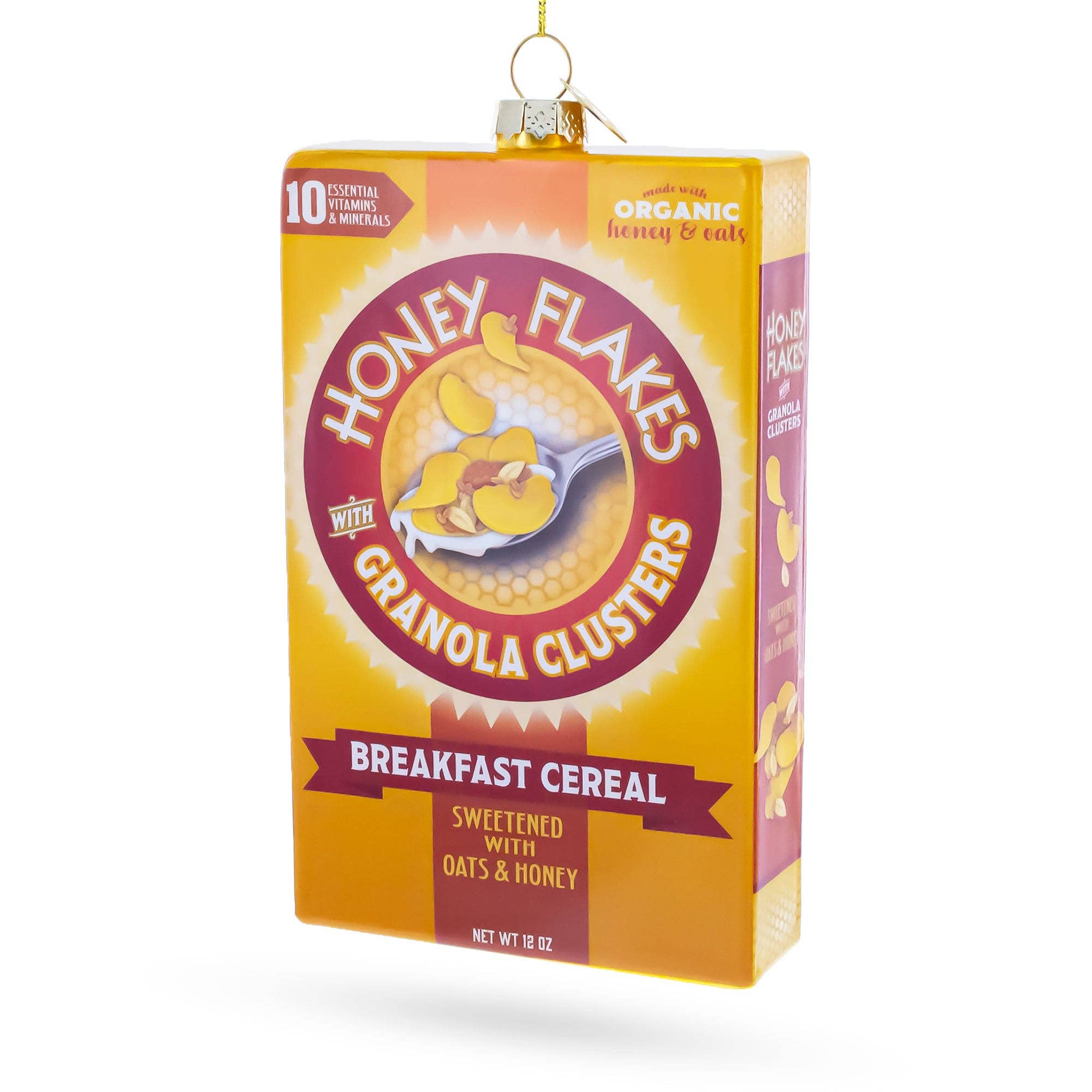 BestPysanky - Vente Objets de décoration - Ornement de Noël en verre en forme de céréale granola aux flocons de miel0