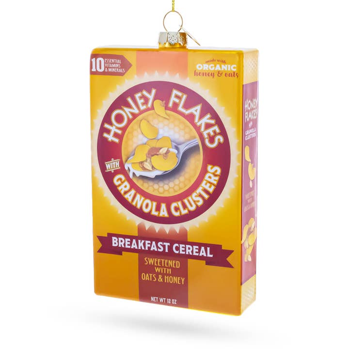 BestPysanky - Vente Objets de décoration - Ornement de Noël en verre en forme de céréale granola aux flocons de miel