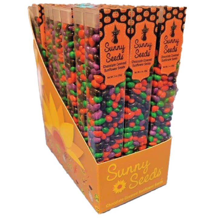 Sunflower Food Company - Wholesale Chocolate Covered Sweets - CLEARANCE - Halloween Sunny Seeds 3 oz tubes1