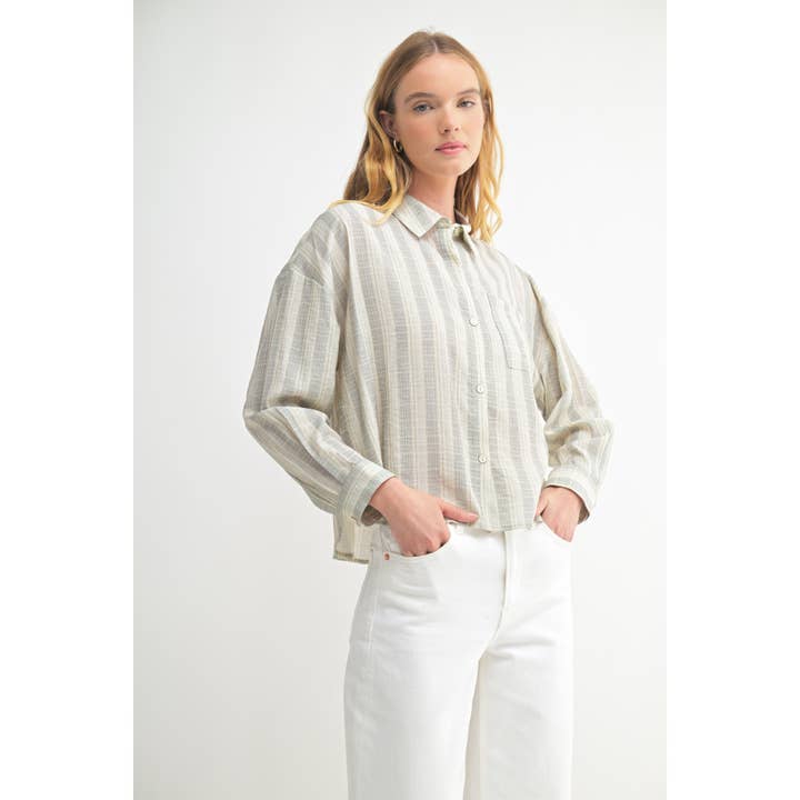 GREY MULTI STRIPE SHIRTS for wholesale on Faire