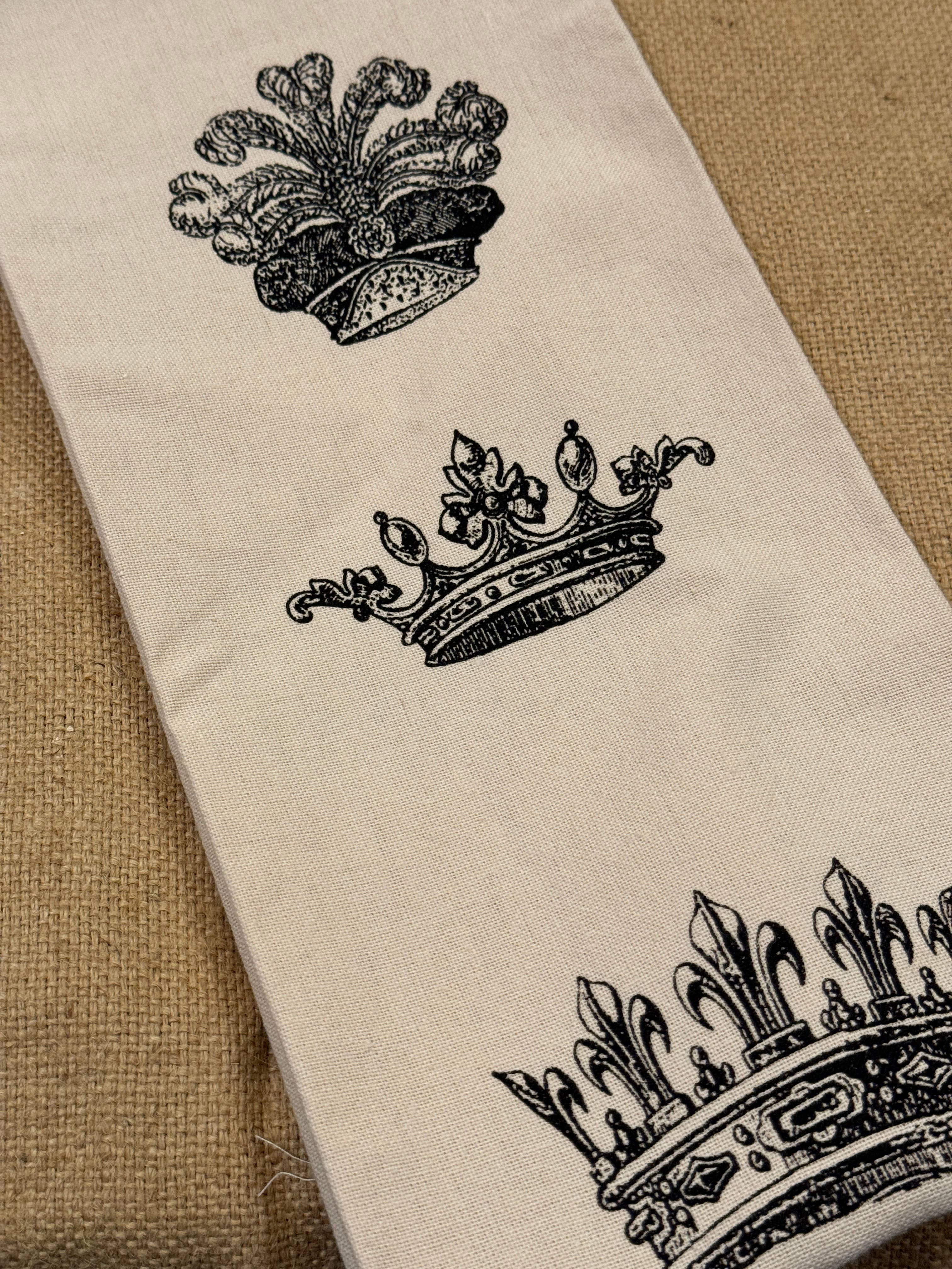 Monahan Papers - Wholesale Tea Towel - Screen Printed Crowns Tea Towel 1