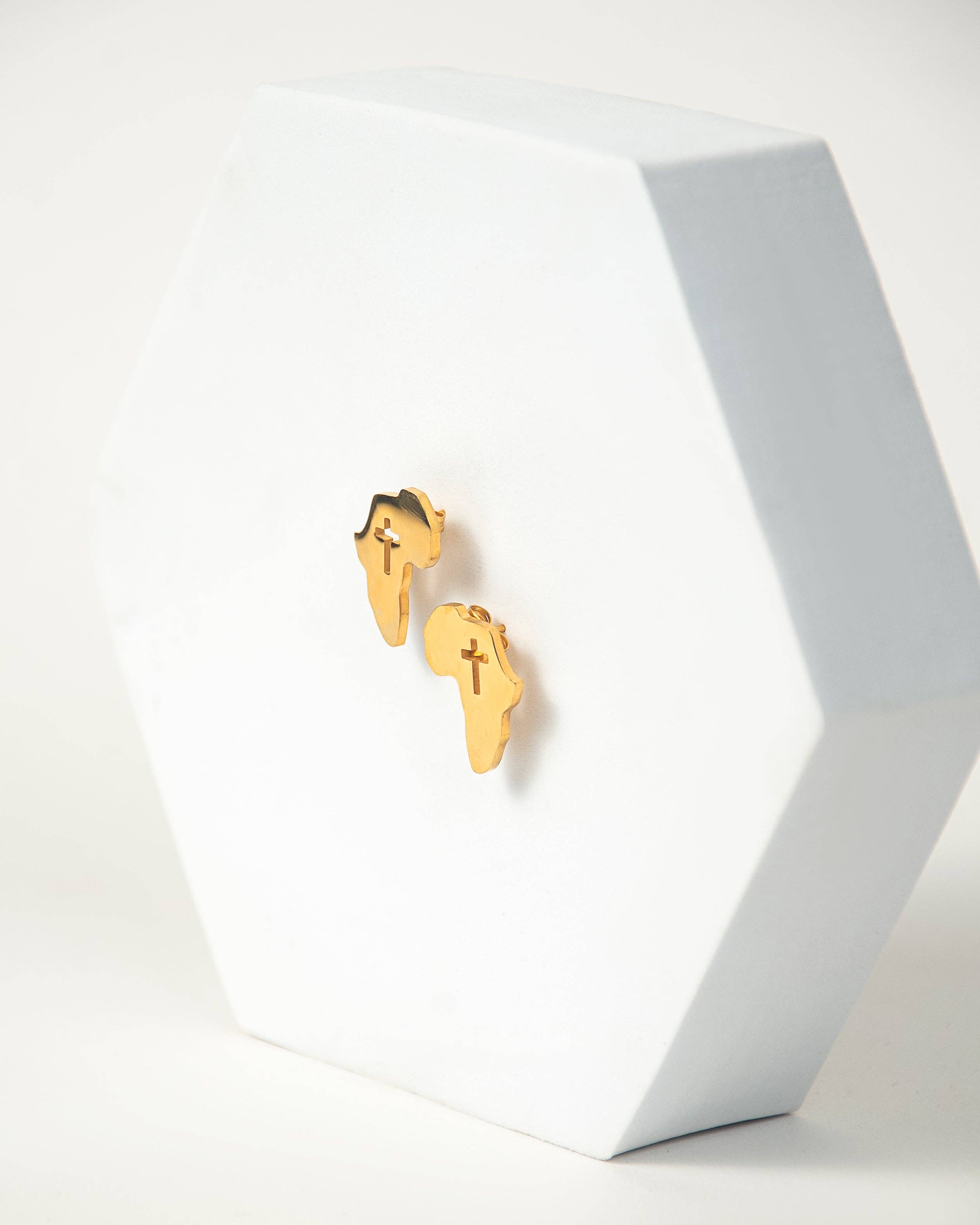 Adé & Grace - Wholesale Stud/Post Earrings - "Africa Cross Stud" Earrings2