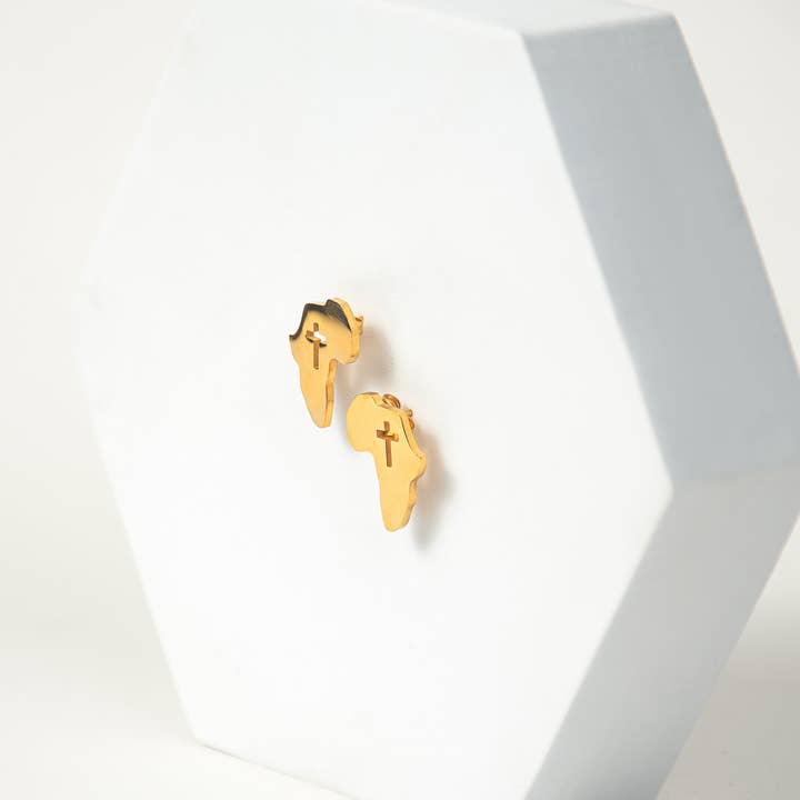 Adé & Grace - Wholesale Stud/Post Earrings - "Africa Cross Stud" Earrings2