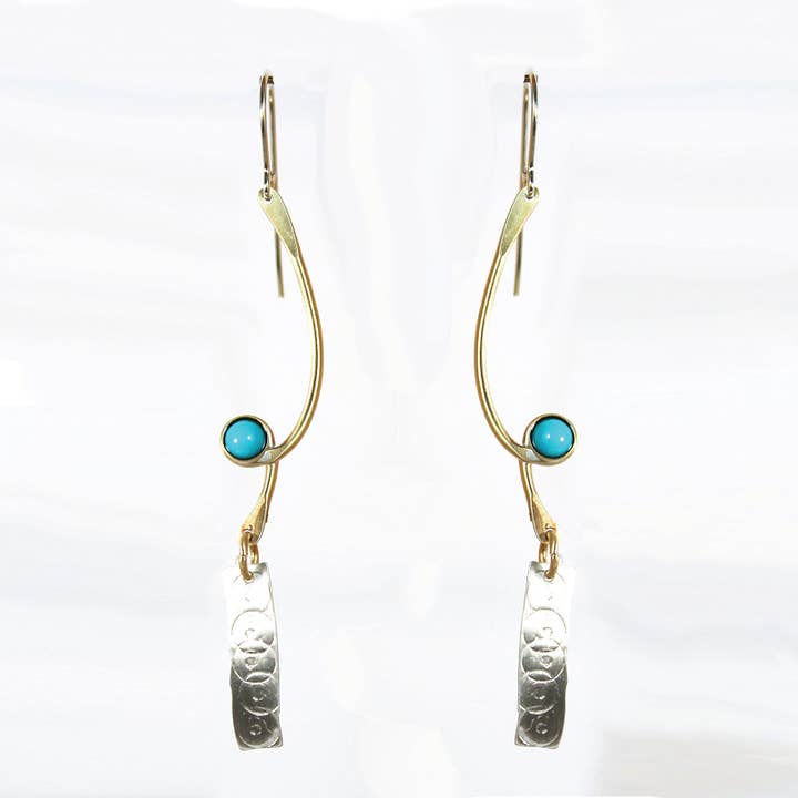 Lily Pads Oorbellen S&B - Turkooise steen voor wholesale door Whitney Designs Ltd.