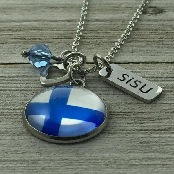 Be Inspired UP - Wholesale Pendant/Charm Necklace - Finnish Flag Pendant4