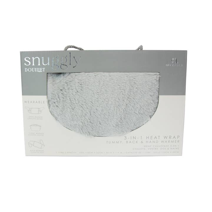 Grey Faux Fur 3-in-1 Heat Wrap for wholesale by Aroma Home