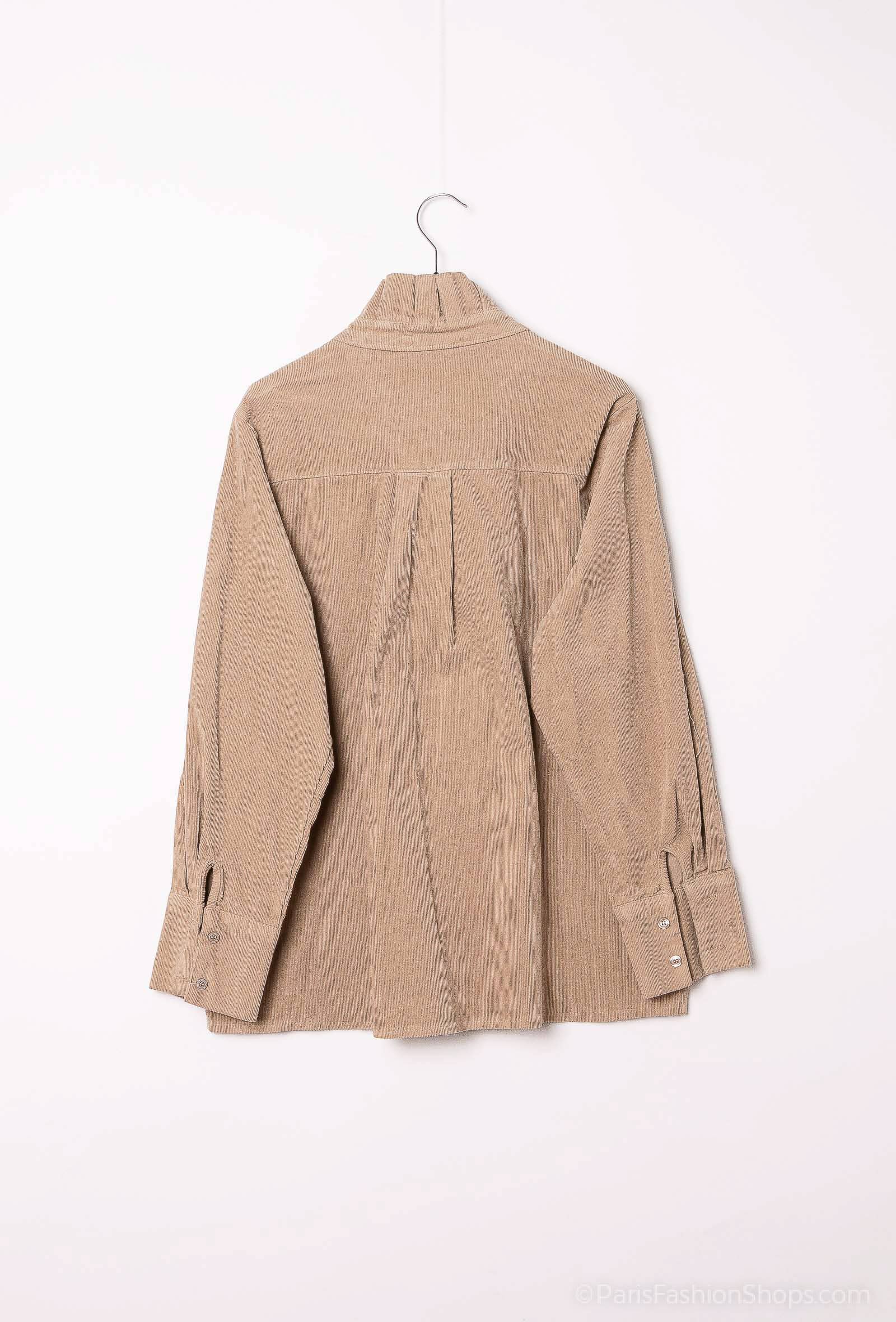 Pépouz' Paris - Wholesale Button Down Shirt - Women's - Corduroy shirt with ruffled collar PC255222