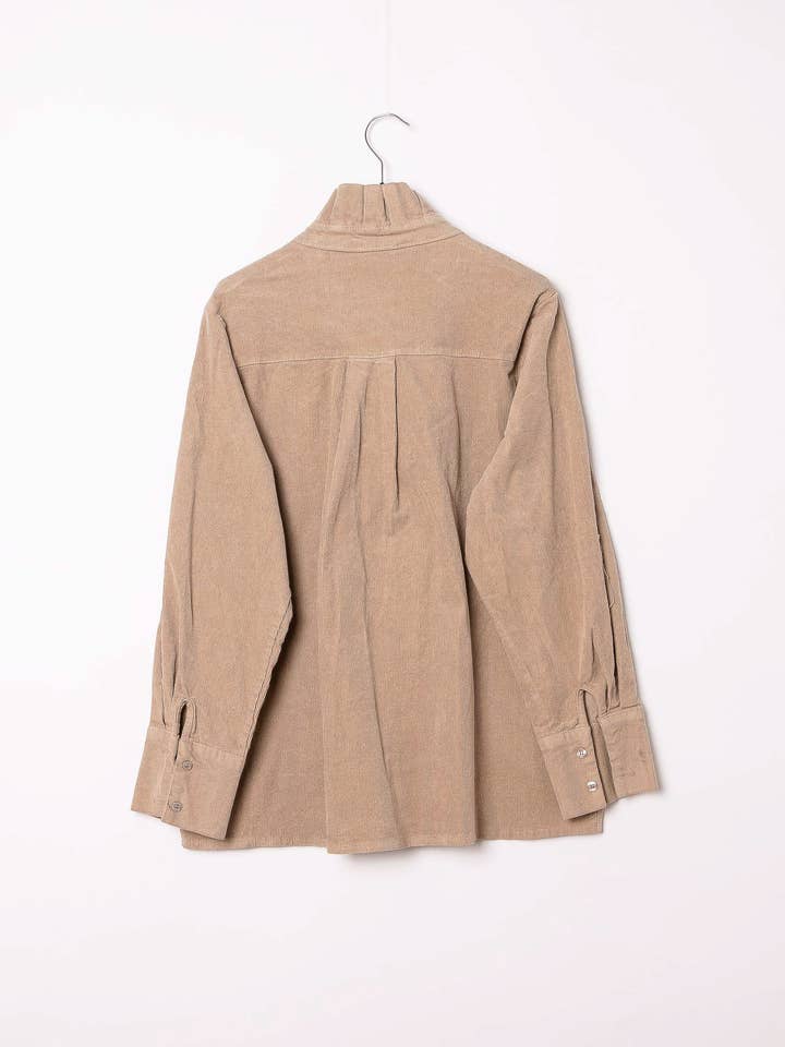 Pépouz' Paris - Wholesale Button Down Shirt - Women's - Corduroy shirt with ruffled collar PC255222