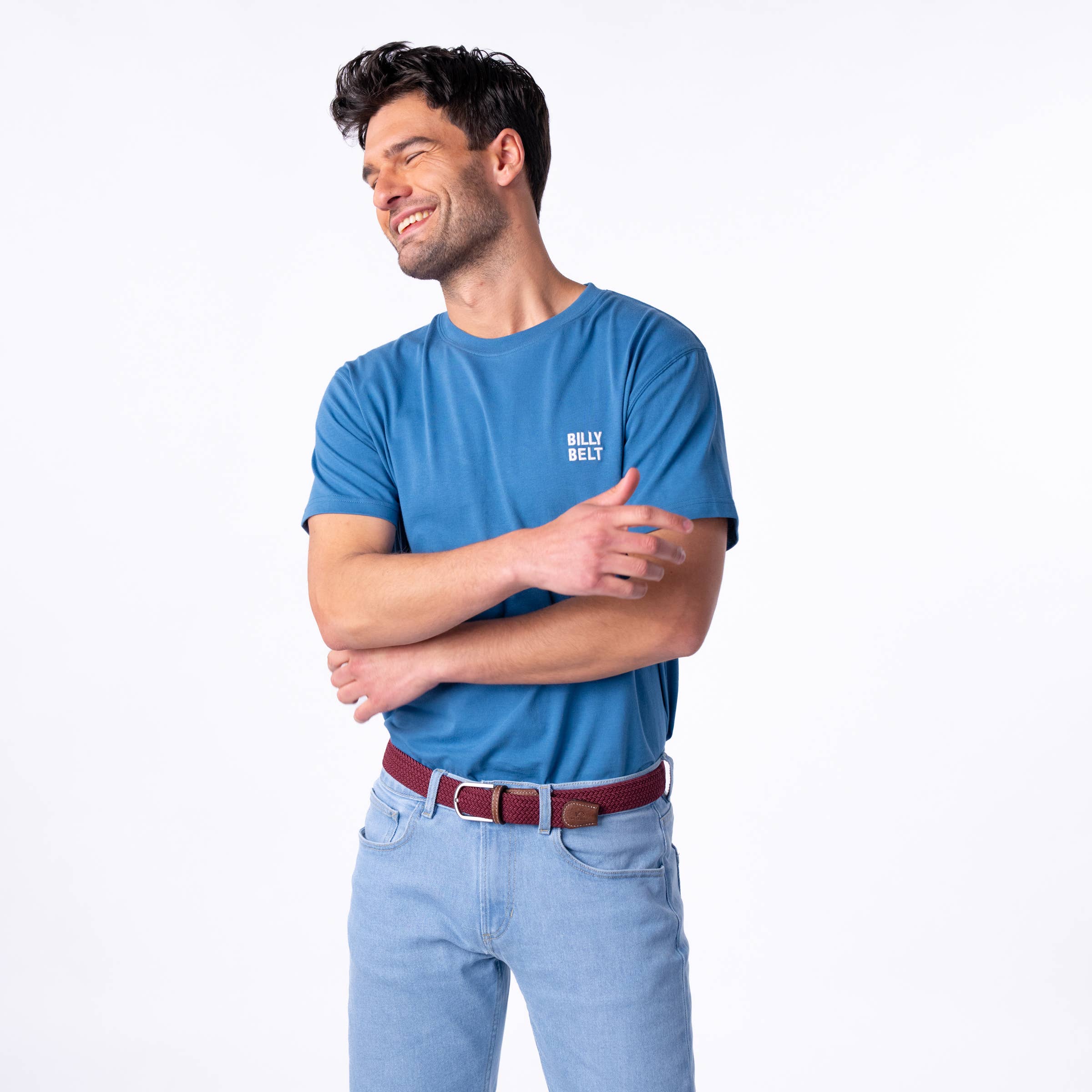 BILLYBELT - Vendita all'ingrosso Cintura - Uomo - Cintura intrecciata elastica color vinaccia1