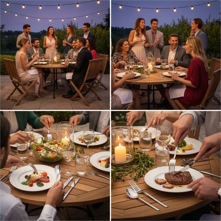 Kadra Kitchenware - Wholesale Flatware Set - Vikko Crown Sapphire Silver 18/10 SS 20 Pc Flatware Set2