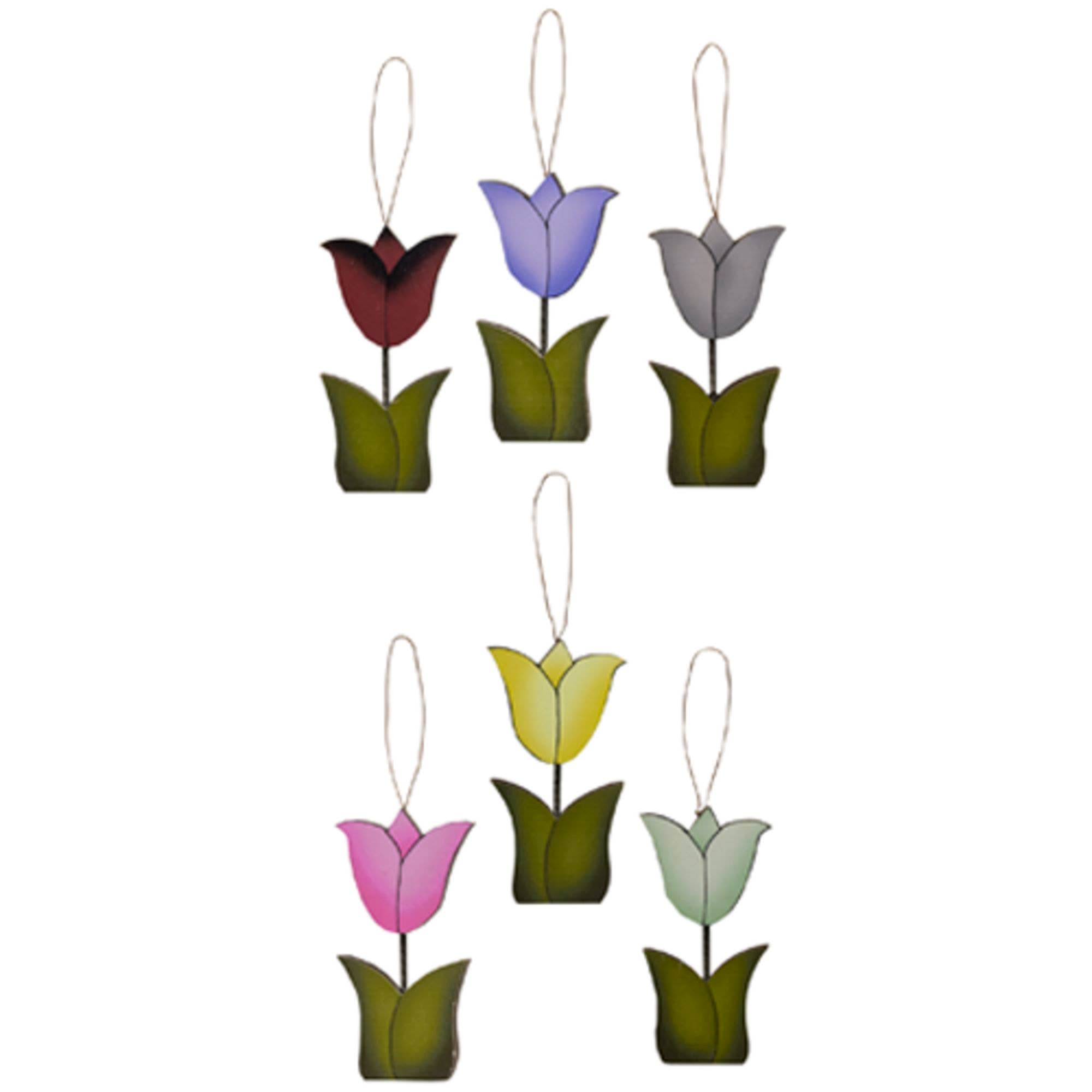 The Hearthside Collection - Wholesale Ornament Set - 6/Set, Springy Tulip Ornaments0