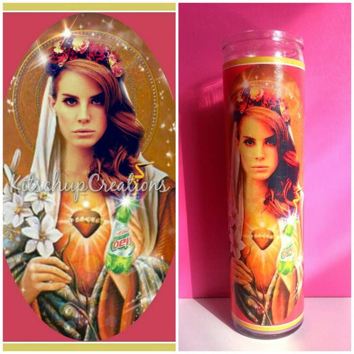 Lana Del Ray Prayer Candle for wholesale by Kitschup Creations