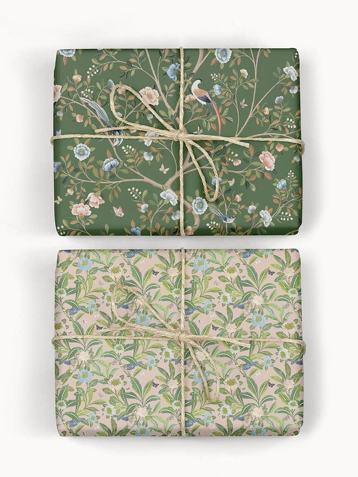 Árvore de Camélia / Folhas de Papel de Embrulho para Presente Jardim de Verão 6pk por atacado de Bespoke Letterpress