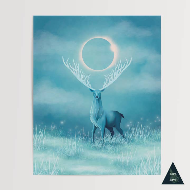Solstice Stag Art Print for wholesale by Fern and Skye