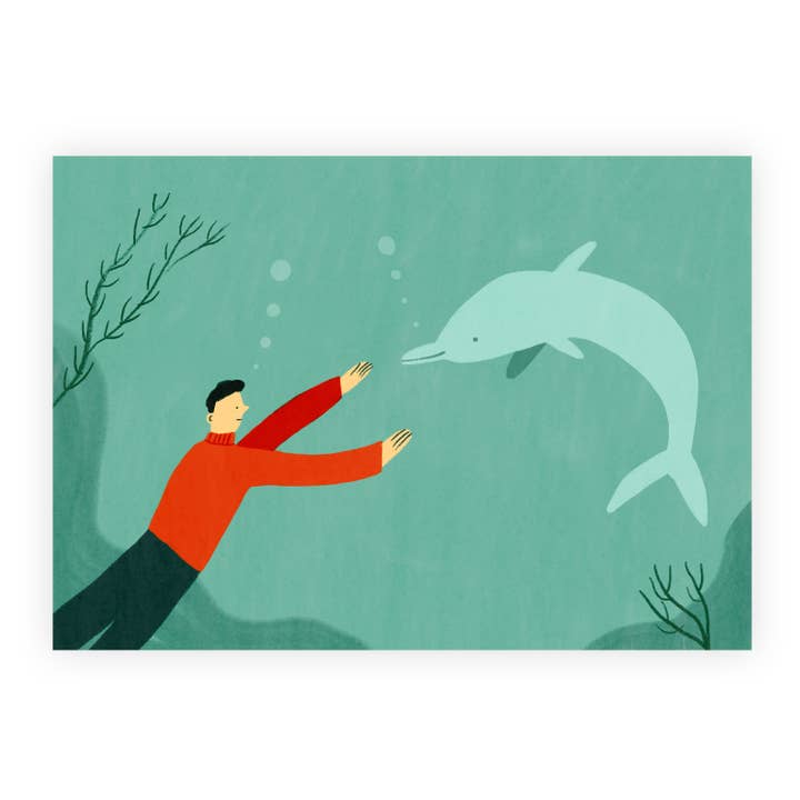 Swimming Together - Postcard for wholesale by Eline Veldhuisen Illustration