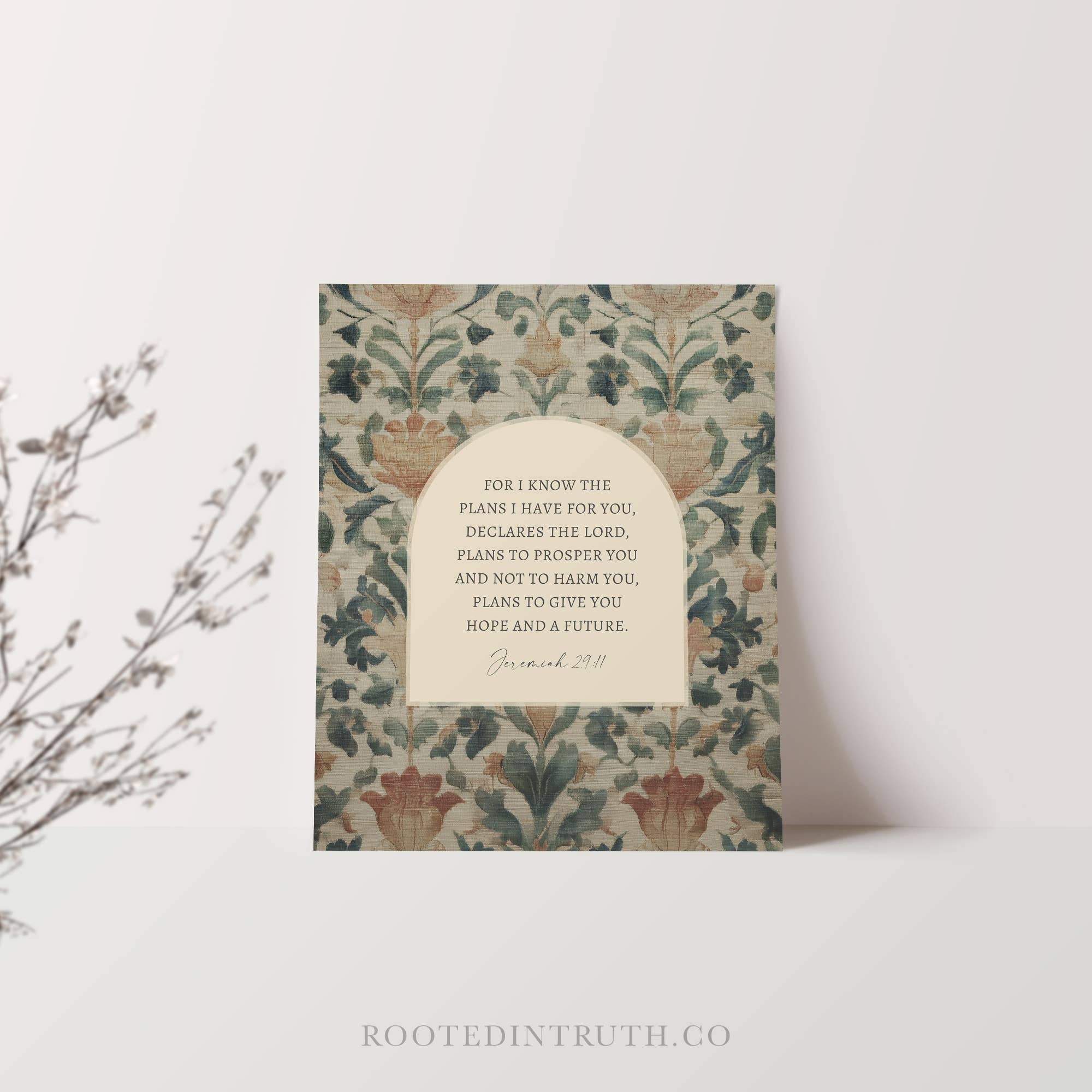 Rooted in Truth – Großhandel Kunstdruck – Pläne für dich Schriftkunst Wandbild Christliches Geschenk Dekor1