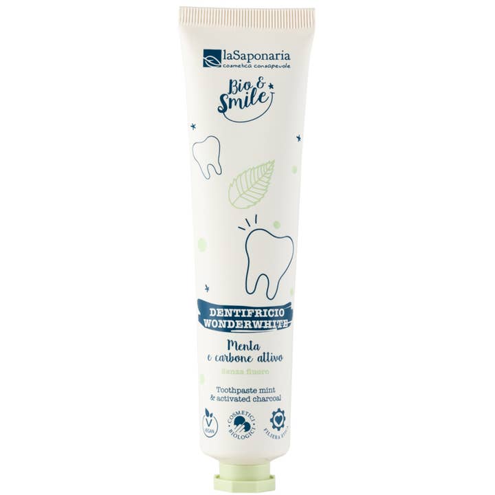 Wonderwhite Minz- und Aktivkohle-Zahnpasta (75 ml) für den Großhandel von La Saponaria
