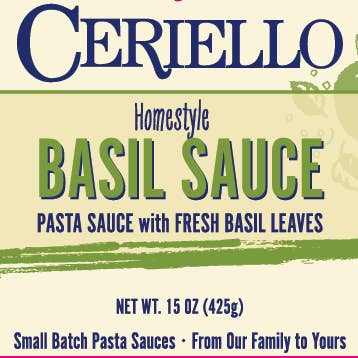 Ceriello Fine Foods - Wholesale Pasta Sauce - Ceriello Homestyle Basil Sauce1