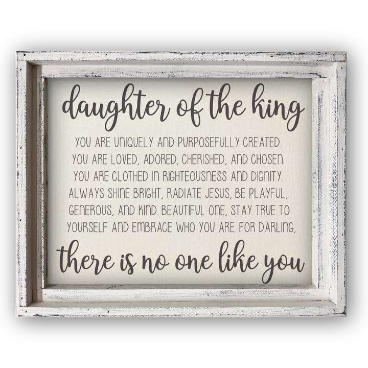 FRAMED CANVAS DAUGHTER OF THE KING for wholesale by Jarmz Designs