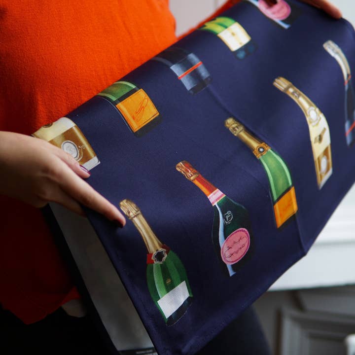 Jessica Anderton Designs Limited – wholesale Tea towel – Champagne and Fizz Tea Towels (Best-Seller)1