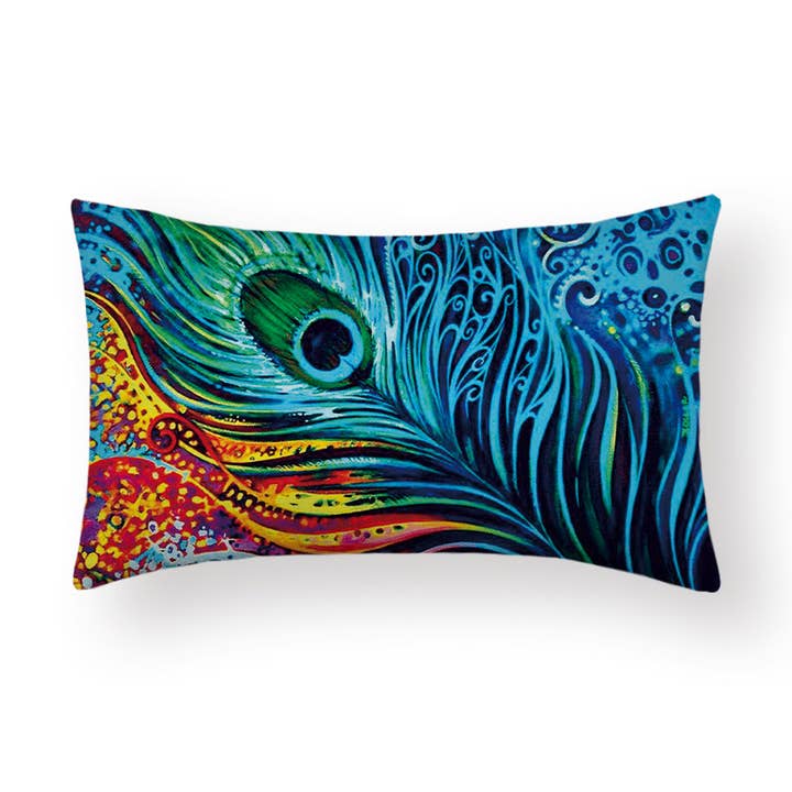 Kuddfodral Påfågel - Ljusblå Lång för wholesale av By Javy