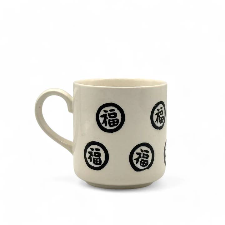 Inoue Tea - Wholesale Koffiemok - Shukufuku Witte Kat Mok - Japanse Theemok