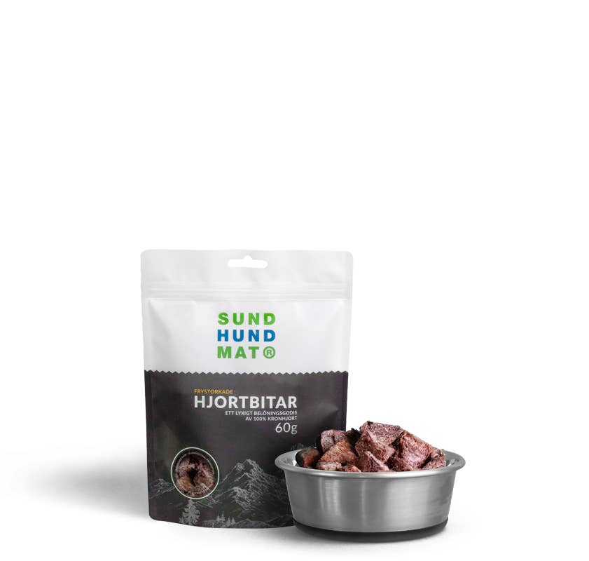 Sund Hundmat – wholesale Pet treats – Dog – Freeze-dried Deer chunks 60g