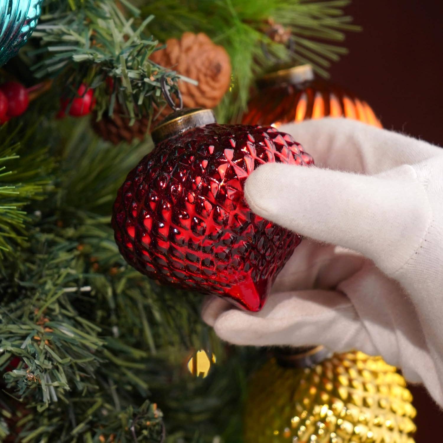 30 Glass Multicolor Christmas Ornaments Balls for wholesale on Faire1