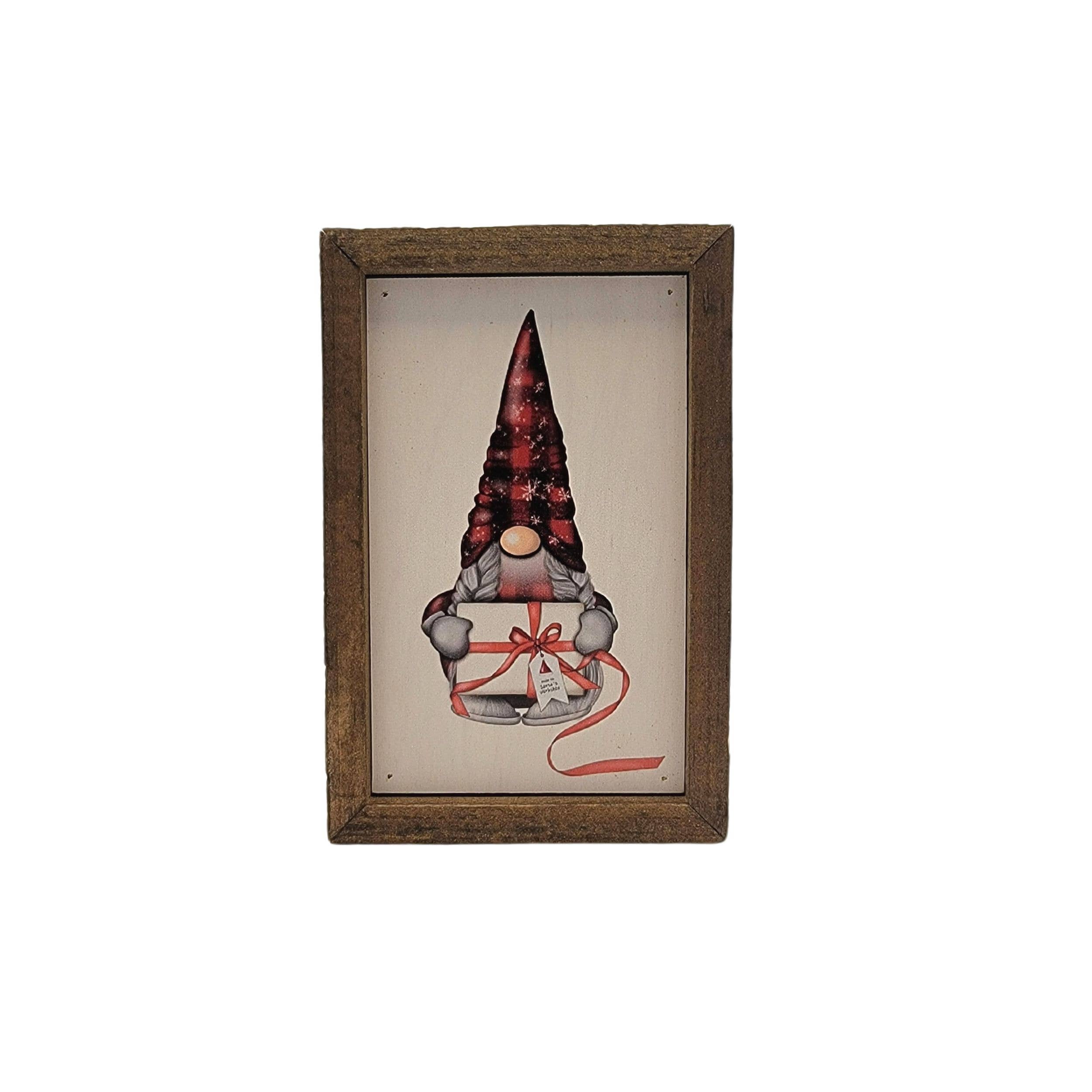 Driftless Studios - Wholesale Christmas Wall Art - 6X4 Letter to Santa Gnome - Christmas Décor