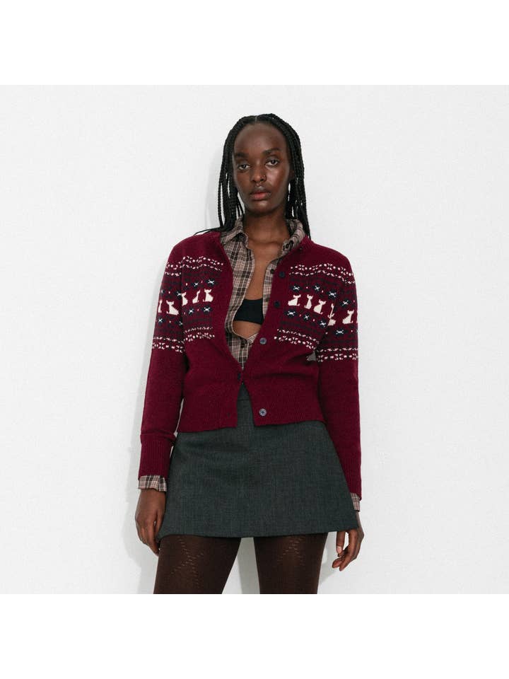 CUBIC - Wholesale Cardigan - Women's - CUBIC Cat Print Fair Isle Wool-Blend Cardigan15