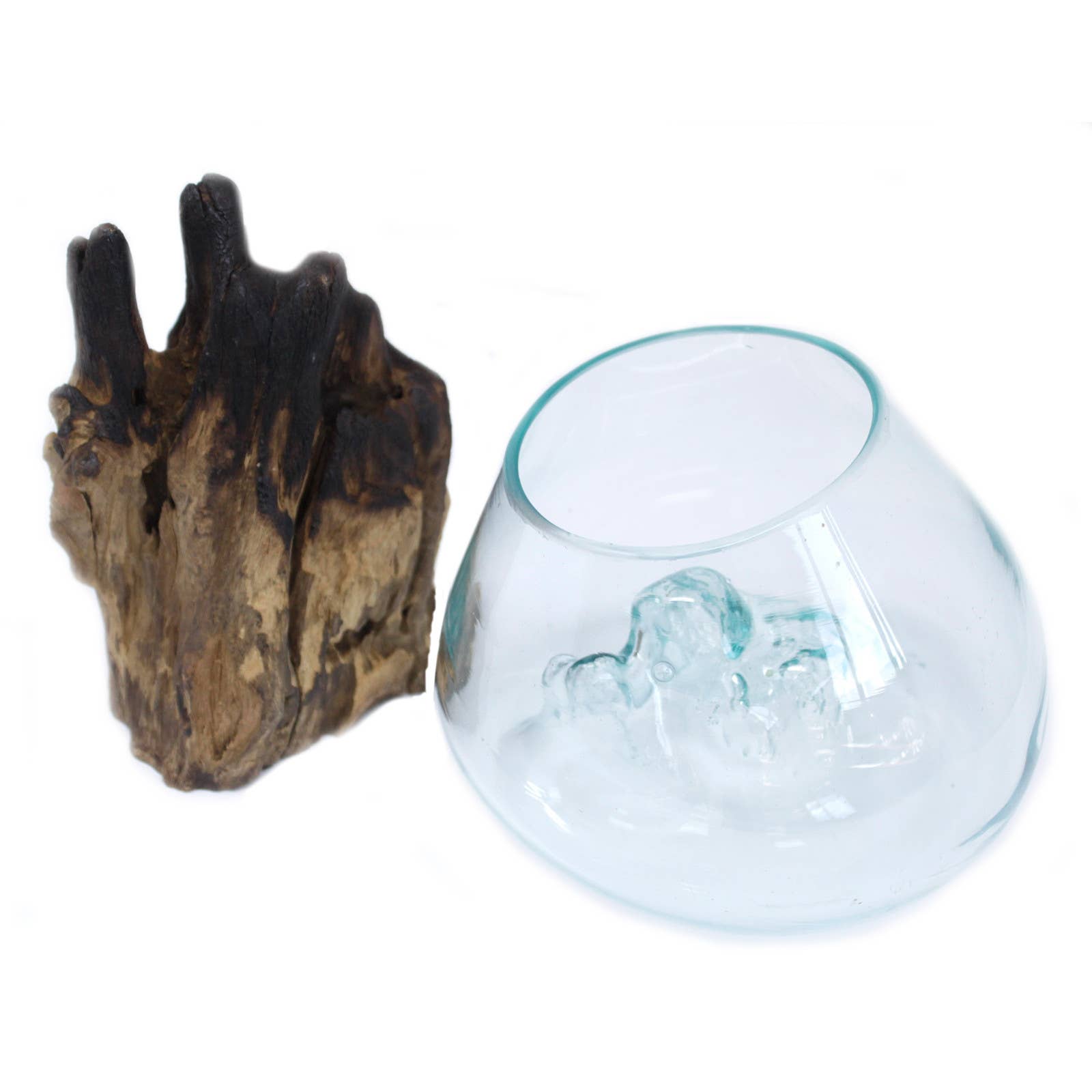 AW Artisan - Wholesale Decorative Jar - Fused Glass on Wood - Large Bowl2