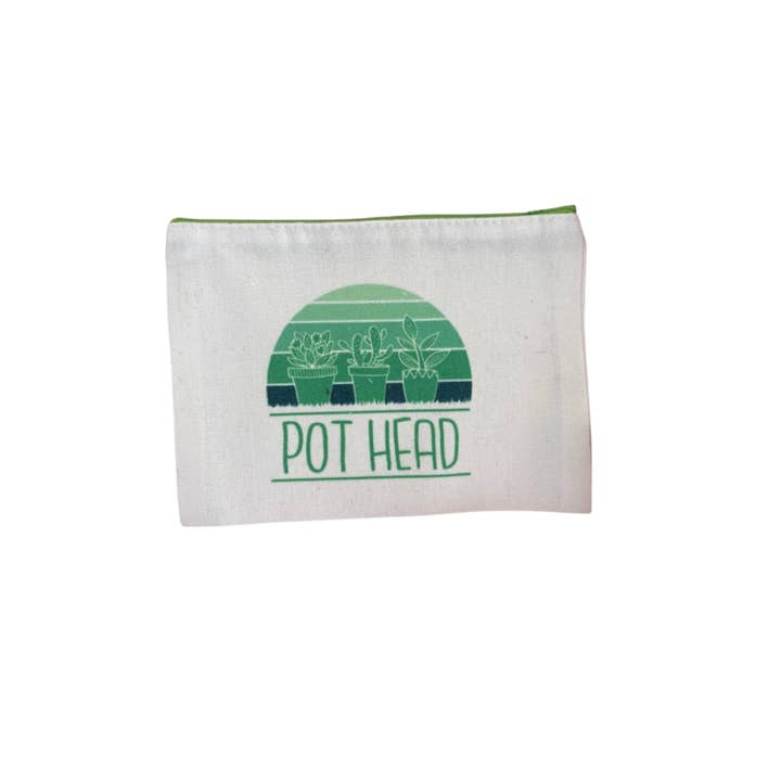 Pot Head Mini Canvas Bag - 8x6 Inches | Plant Lover's Essential for wholesale by Dirt Poor Designs