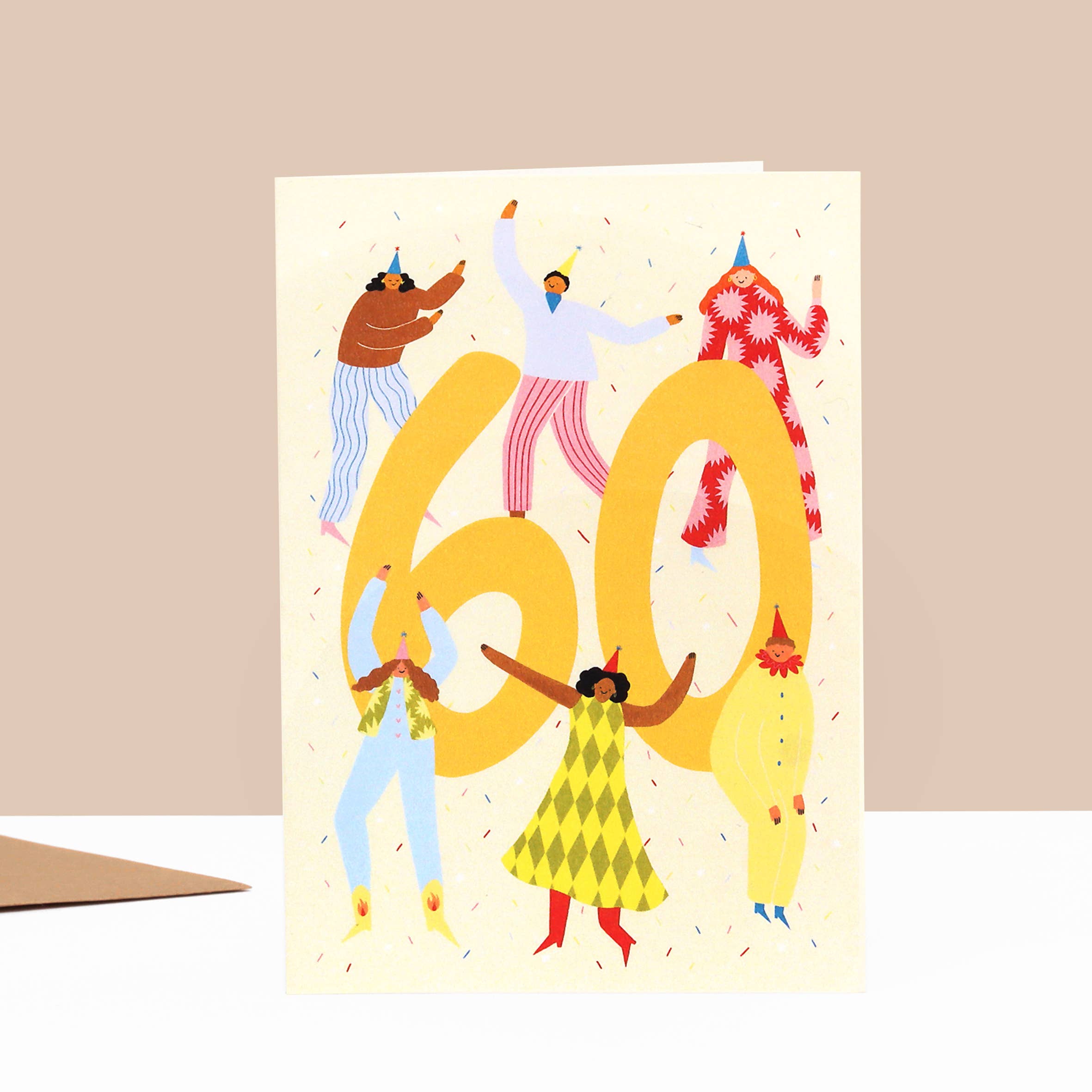 Little Black Cat Illustrated Goods - Vendita all'ingrosso Biglietti di auguri - Biglietto di compleanno per 60 anni | Carta numerata | Sixty | Milestone3