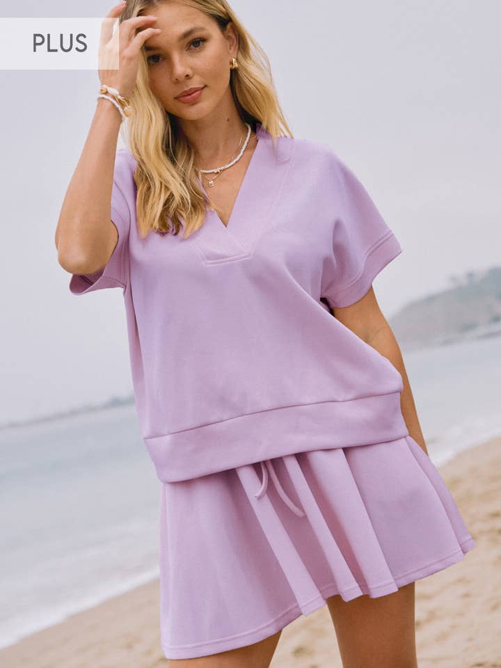 Plus scuba stof top en cirkelrok set voor wholesale door Oddi