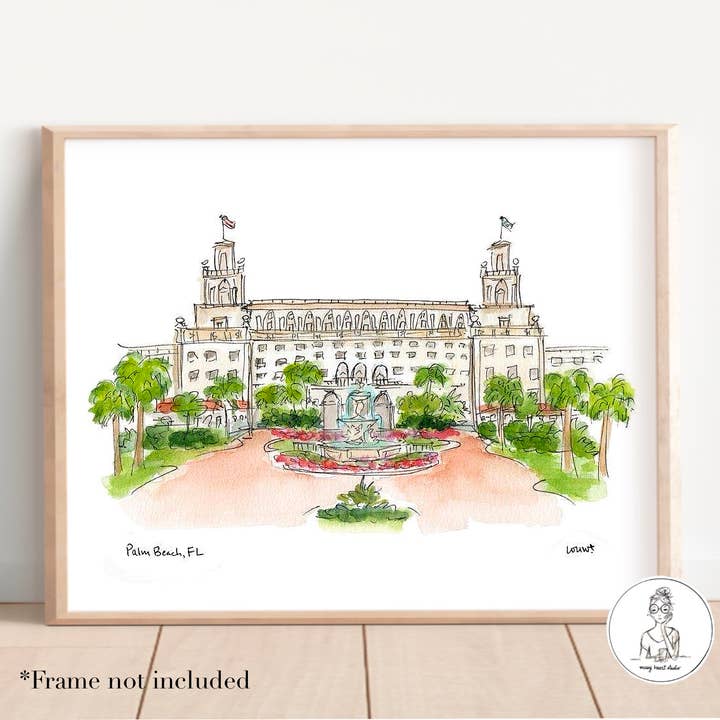 Messy Heart Studio – Engroshandel Kunsttryk – Skræddersyede lokale vartegn akvareltryk, personligt kunstværk6