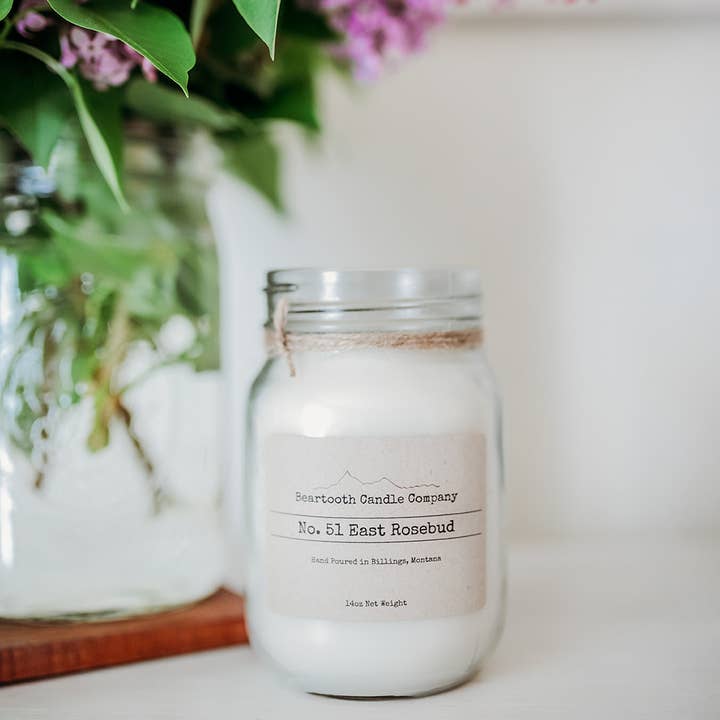 Pot en verre de 14 oz - Bougie fabriquée au Montana pour la vente par Beartooth Candle Company