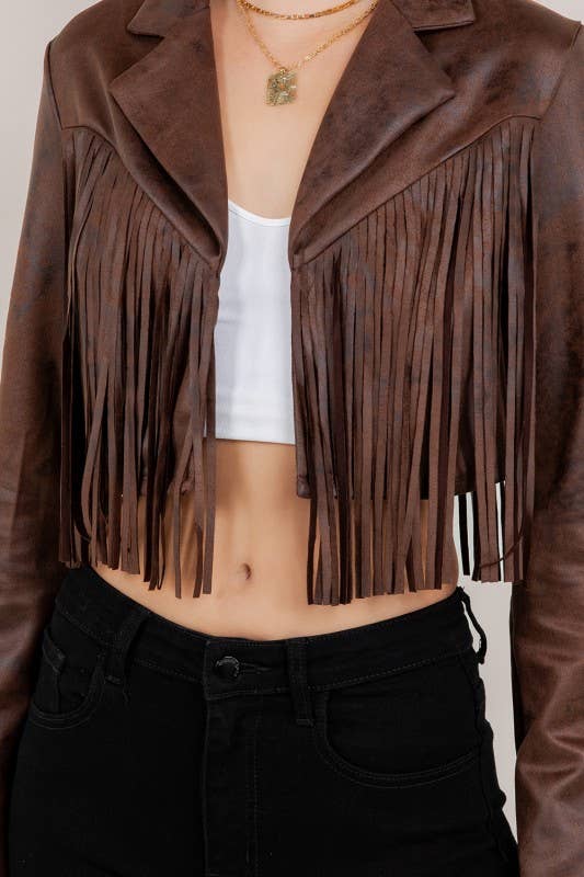 Lemon Tree - Wholesale Jacket - Women's - Suede Fringe Jacket4