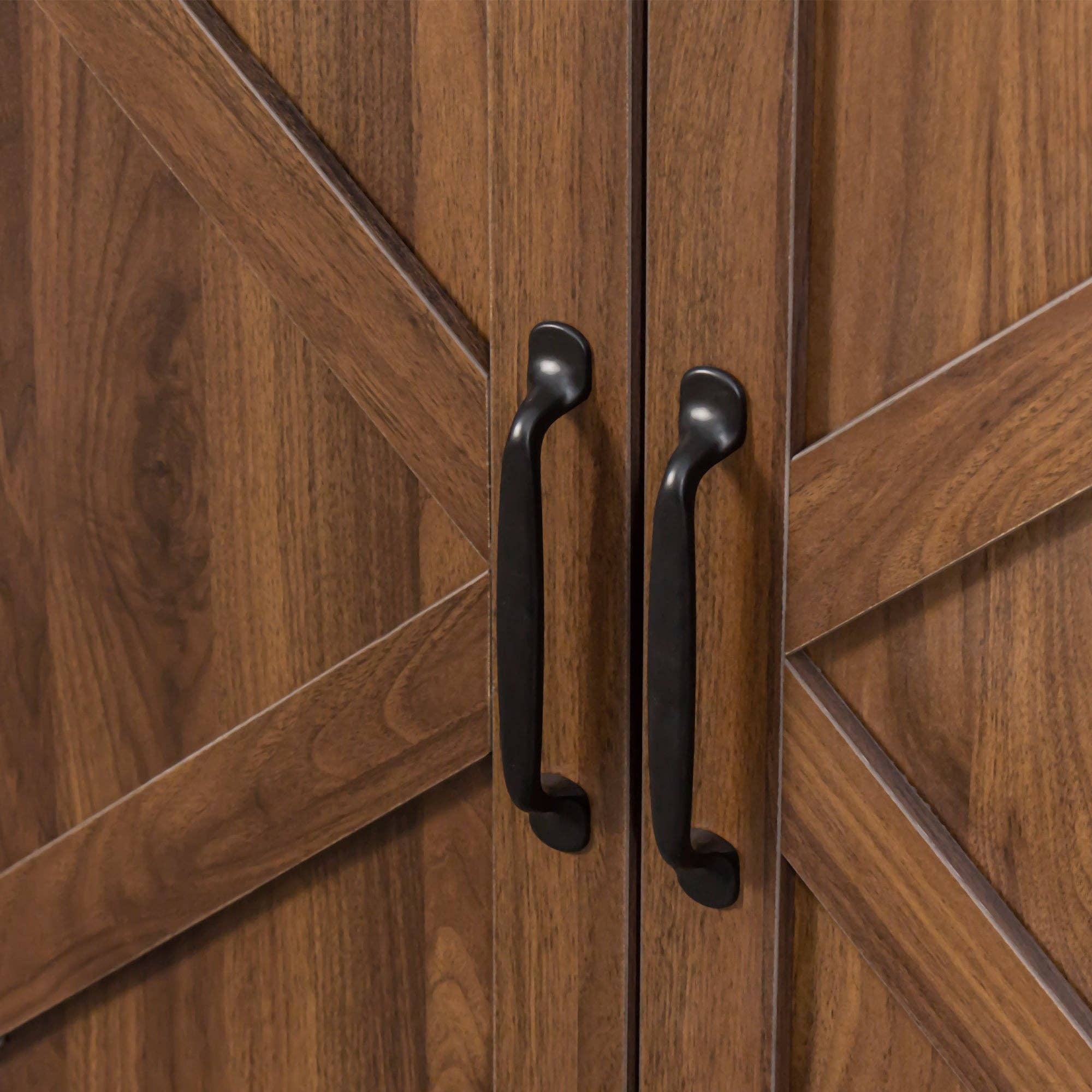 39F Inc. - Wholesale Cabinet - Walnut 4-Door Sideboard with 4 Shelves Freestanding Cabinet11