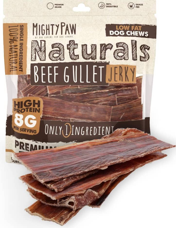 Mighty Paw - Wholesale Pet Treats - Dog - All-Natural Beef Gullet Jerky