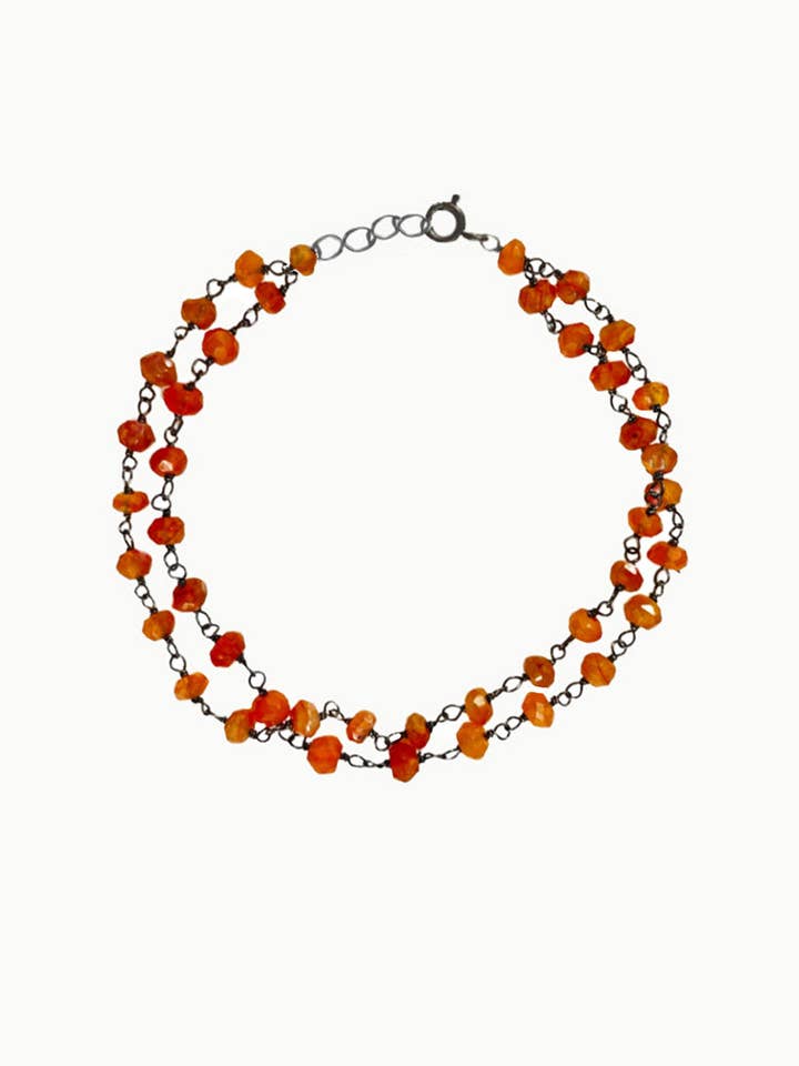 Bracelet à maillons perlés en cornaline Sivalya pour la vente par Sivalya