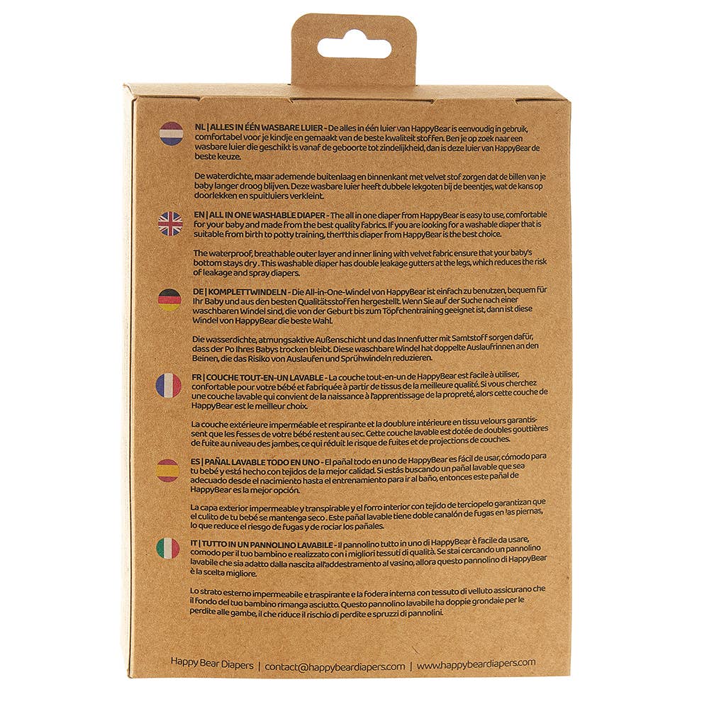 HappyBear Diapers - Vendita all'ingrosso Pannolino lavabile - Neonati - PANNOLINO ALL-IN-ONE - OH CERVO5