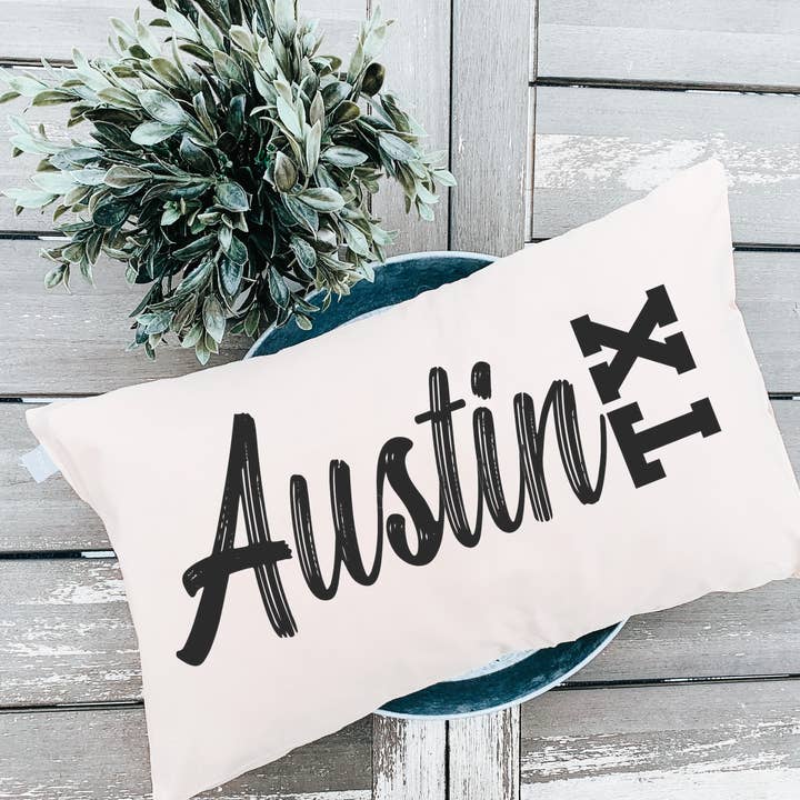 Custom City and State Throw Pillow - Any City - Home Decor for wholesale by LuckTen