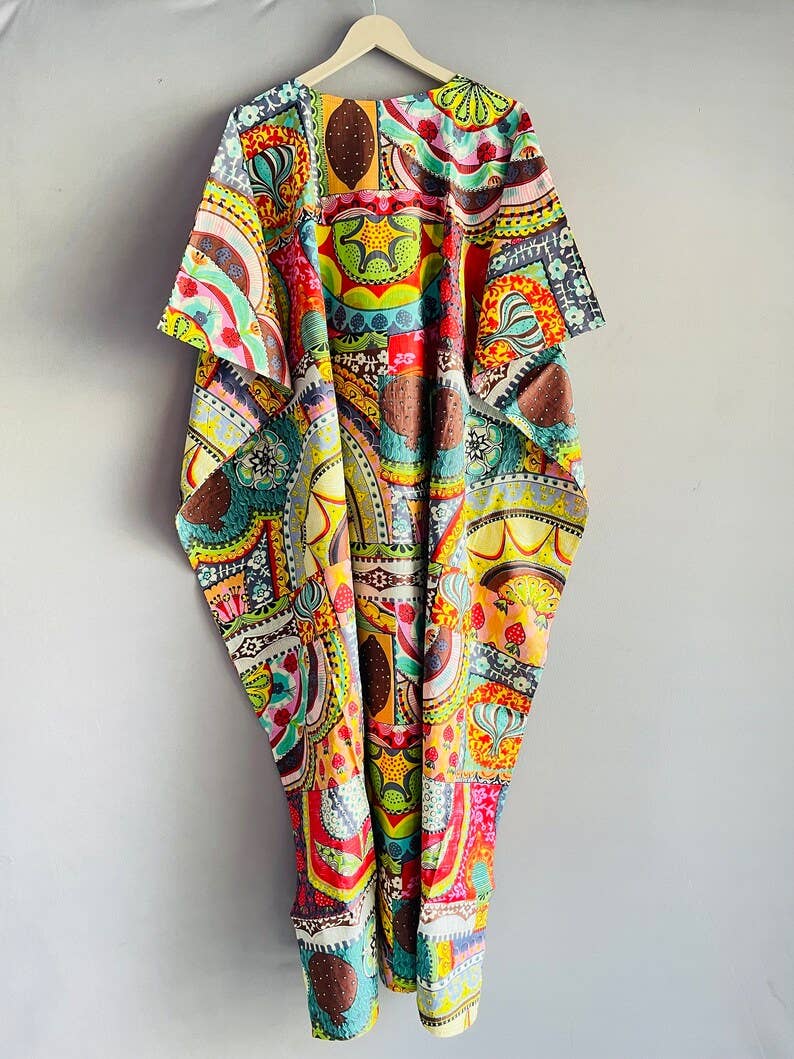 bhavnas boutique - Wholesale Kaftan - Women's - Party Wear New Stylish Long Gown Handmade Cotton Kaftan2